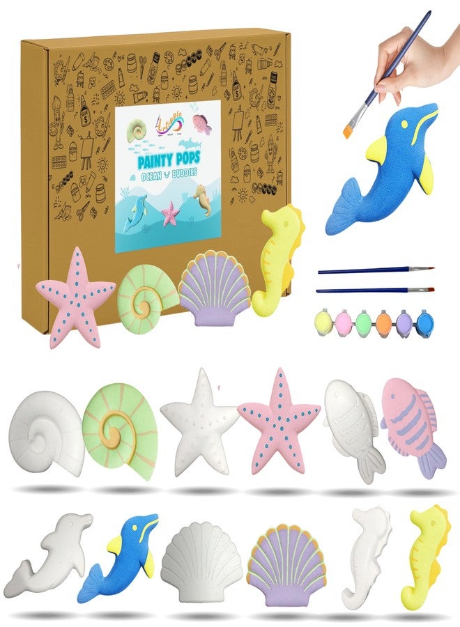 Artiggle PaintyPOPs DIY Mould Ceramic Painting Kit for Kids | Paint Your Own Ceramic Figurines | Art & Craft Activity Kit | Gifts & Return Gifts for 5+ Years (Ocean Buddies Edition) - Image 1